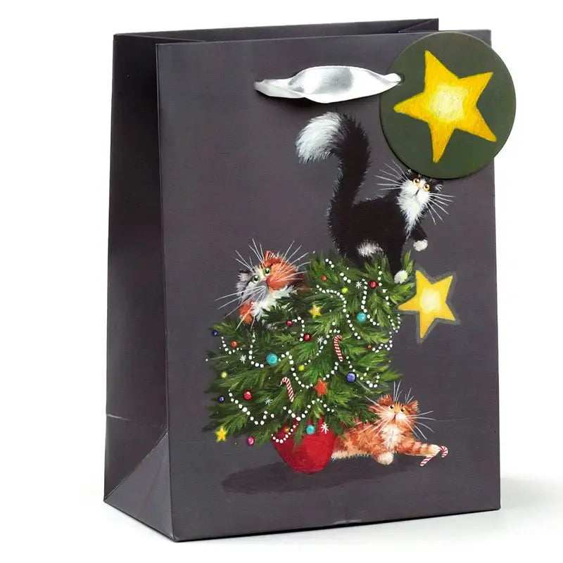 Kim Haskins Cats Christmas Tree - Gift Bag Medium - Olleke Wizarding Shop Amsterdam