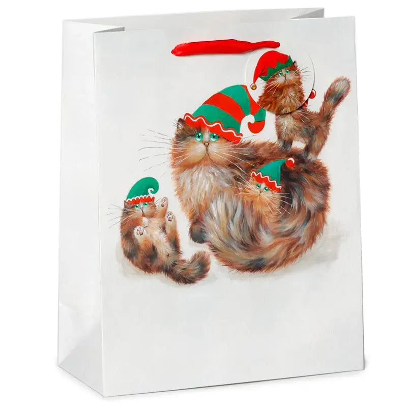 Kim Haskins Cats Christmas Elf - Gift Bag Large - Olleke Wizarding Shop Amsterdam