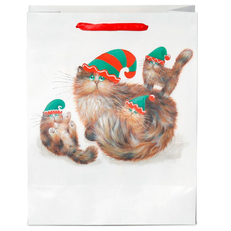 Kim Haskins Cats Christmas Elf - Gift Bag Large - Olleke Wizarding Shop Amsterdam