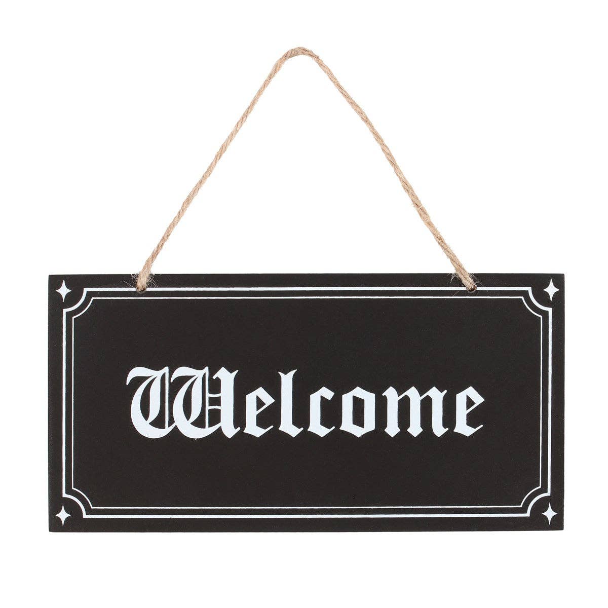 Gothic Welcome Hanging Sign - Olleke Wizarding Shop Amsterdam