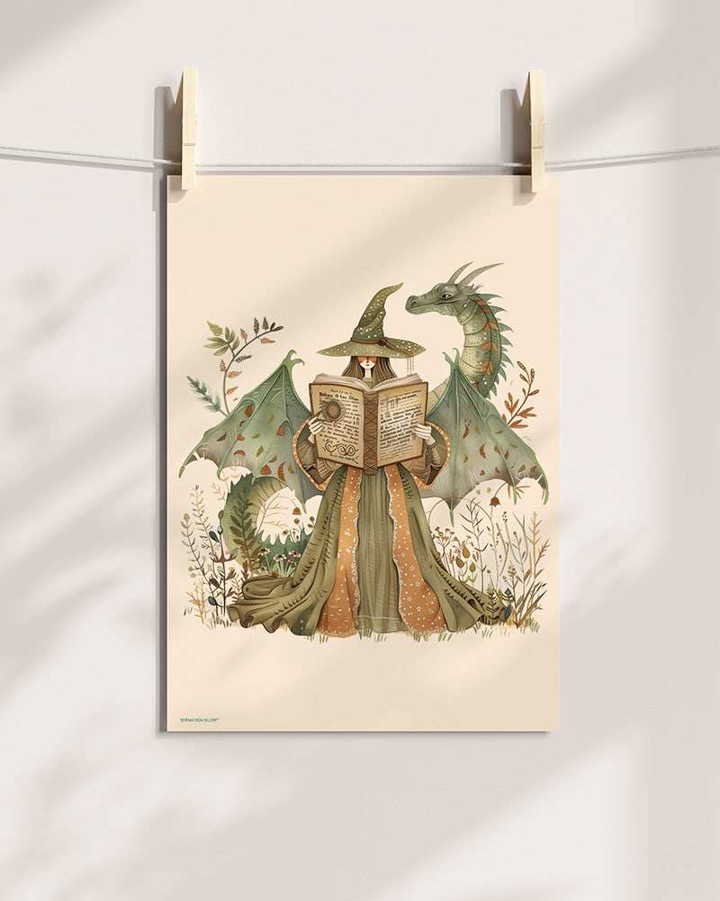 Dragon book Art Print