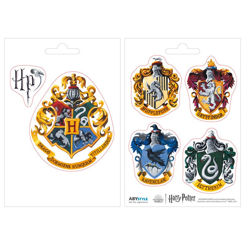 Harry Potter Stickers - 2 sheets - Hogwarts Houses - Olleke Wizarding Shop Amsterdam
