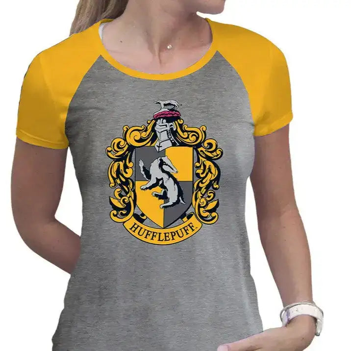 Harry Potter Tshirt Hufflepuff woman - Olleke Wizarding Shop Amsterdam
