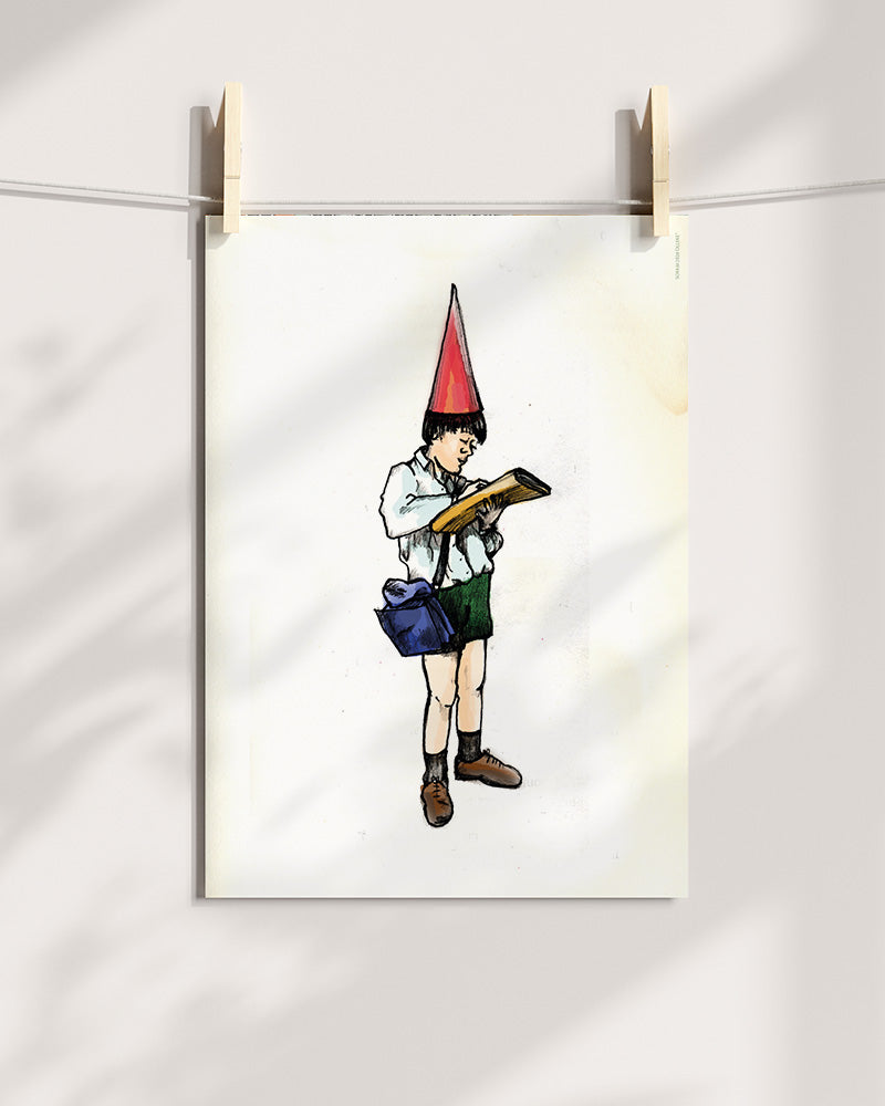 Gnome Newspaperboy Art Print