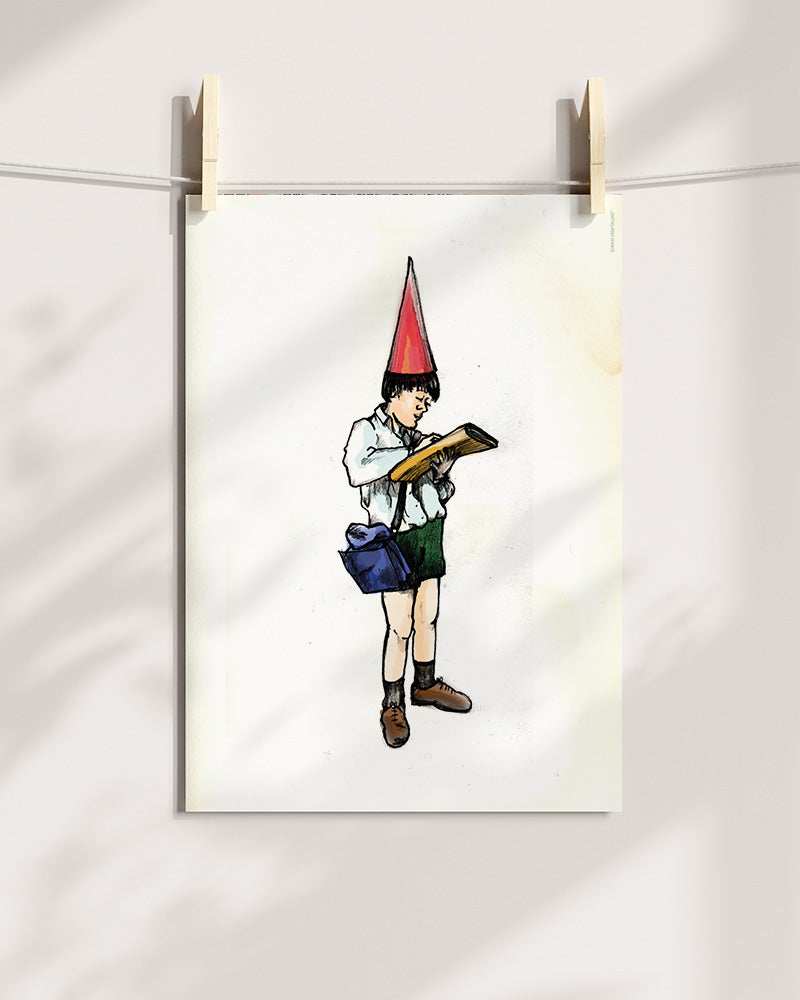 Gnome Newspaperboy Art Print