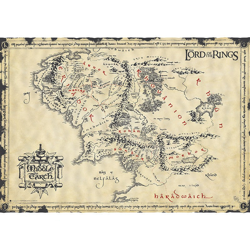 Lord of the Rings Parchment poster - Middle Earth