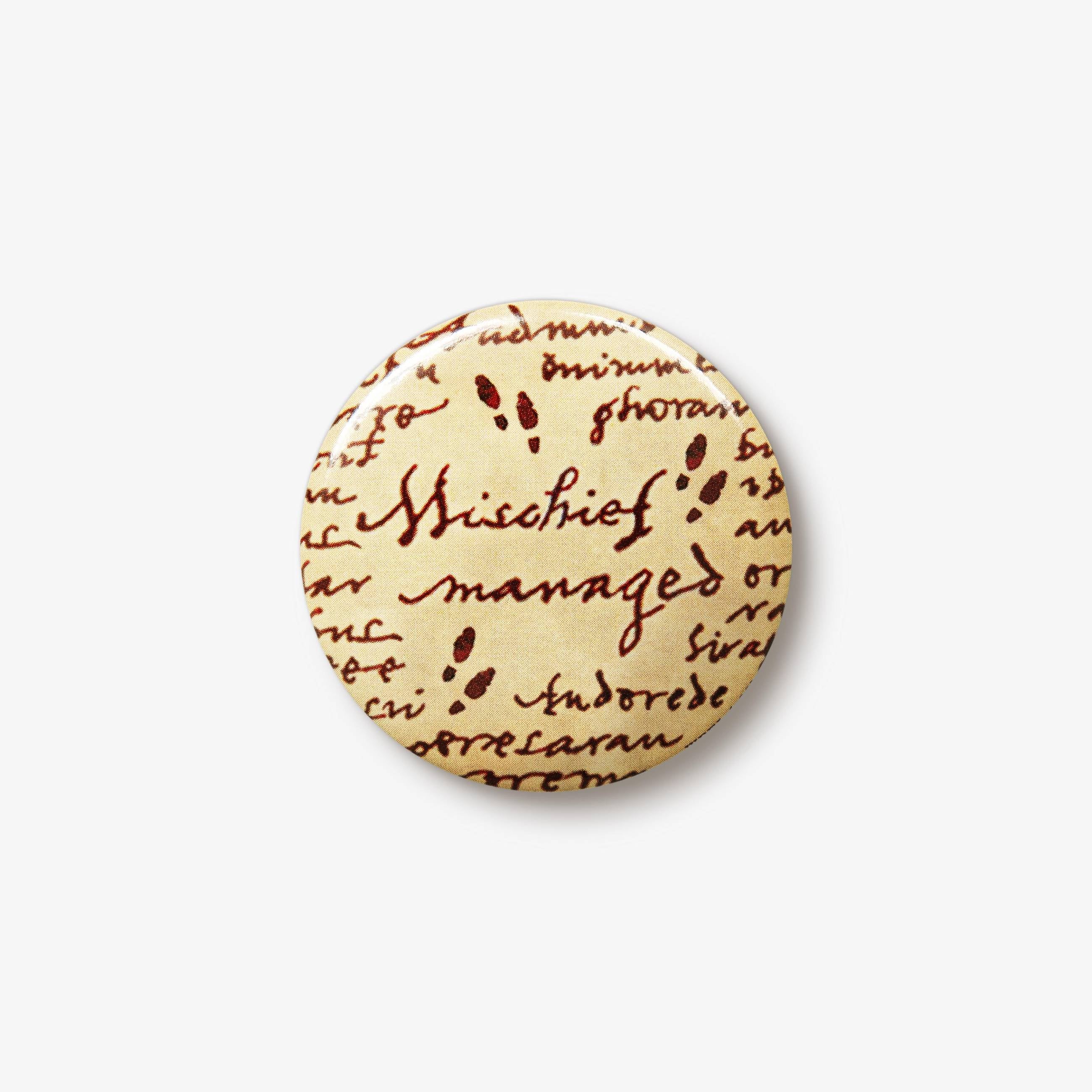 Mischief Managed Button Badge - Olleke Wizarding Shop Amsterdam