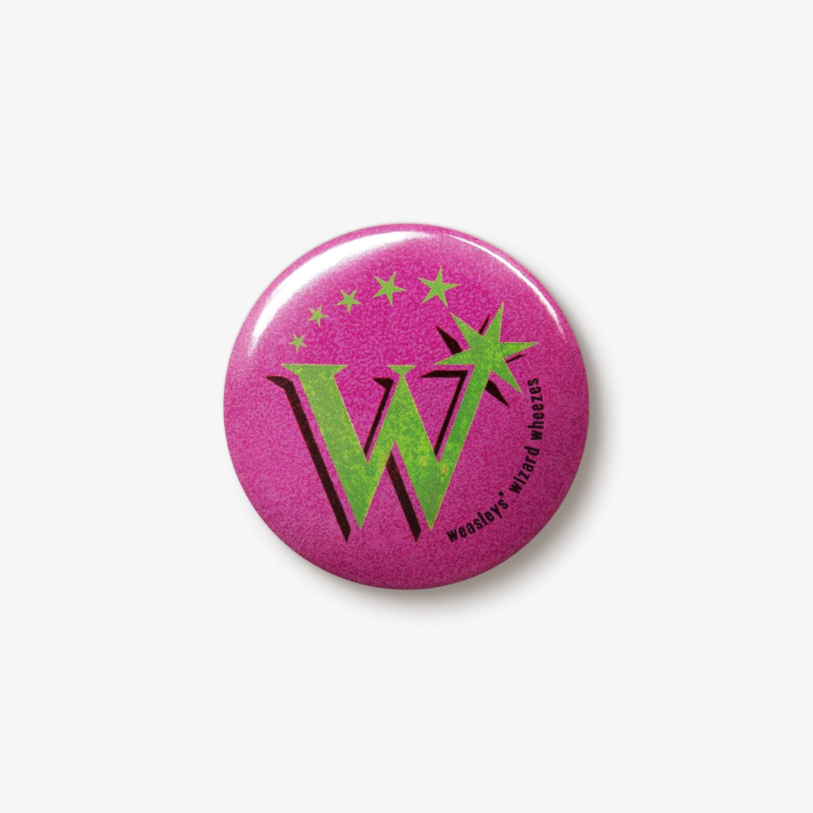 Weasleys' Wizard Wheezes 'W' Logo Button Badge - Olleke Wizarding Shop Amsterdam