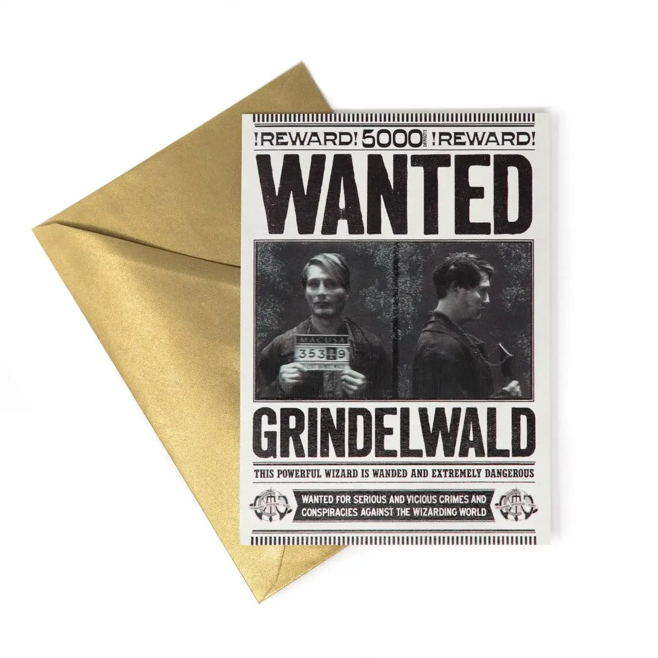 Grindelwald Wanted Notice Lenticular Notecard - Olleke Wizarding Shop Amsterdam