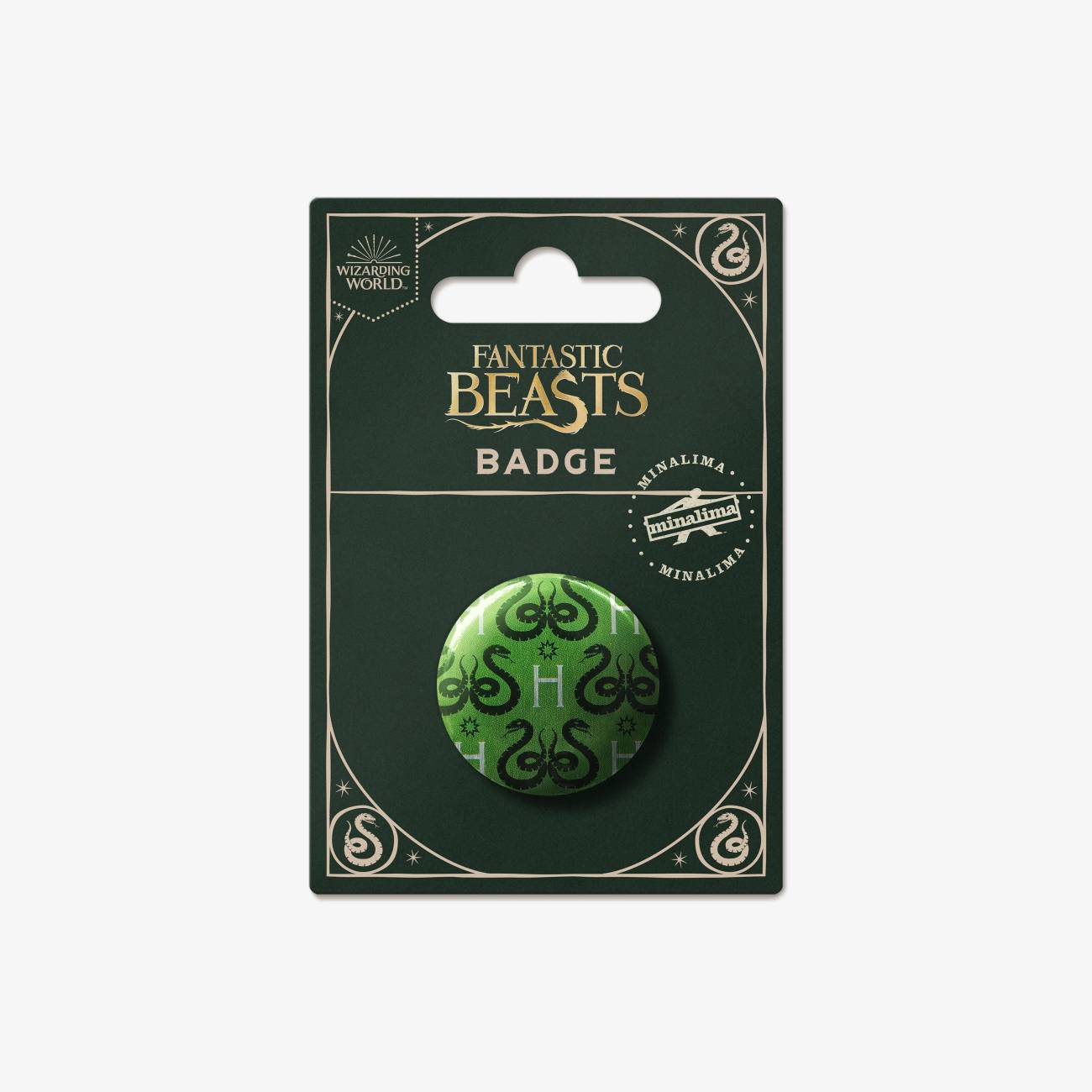 Slytherin House Pattern Button Badge - Olleke Wizarding Shop Amsterdam