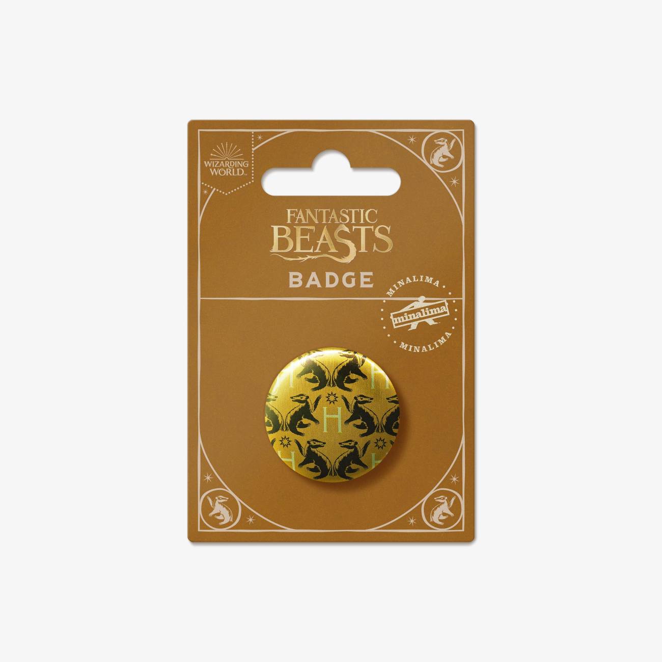 Hufflepuff House Pattern Button Badge - Olleke Wizarding Shop Amsterdam