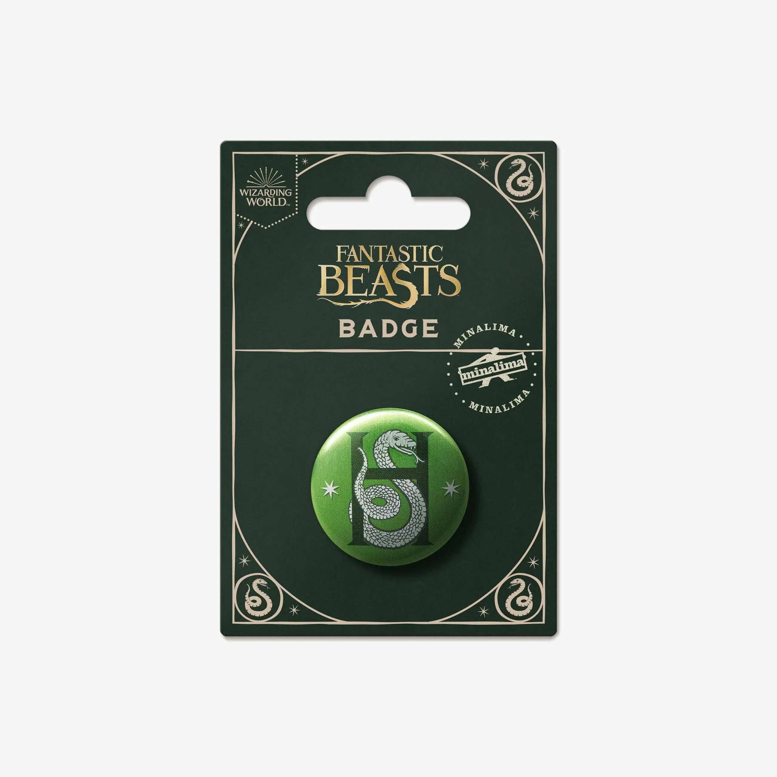 Slytherin House Snake Button Badge - Olleke Wizarding Shop Amsterdam