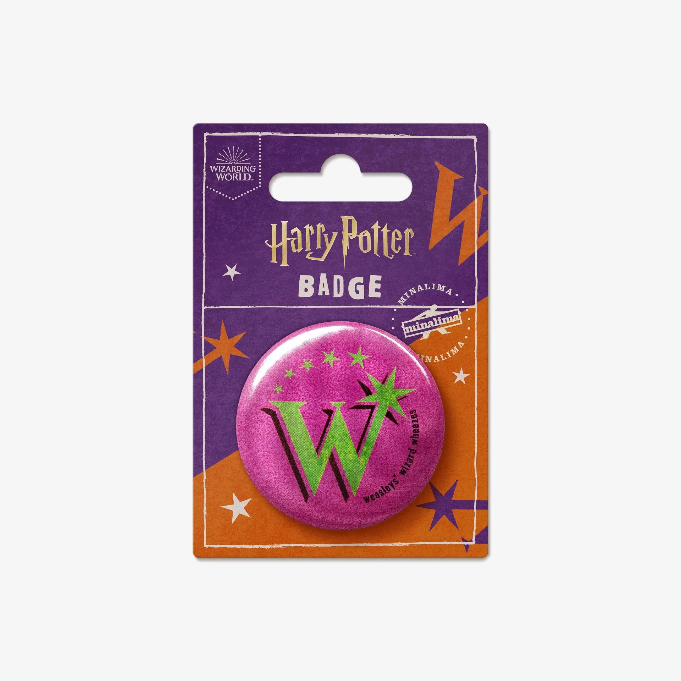 Weasleys' Wizard Wheezes 'W' Logo Button Badge - Olleke Wizarding Shop Amsterdam