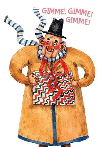 GIMME! GIMME! GIMME! Greeting card - Olleke Wizarding Shop Amsterdam