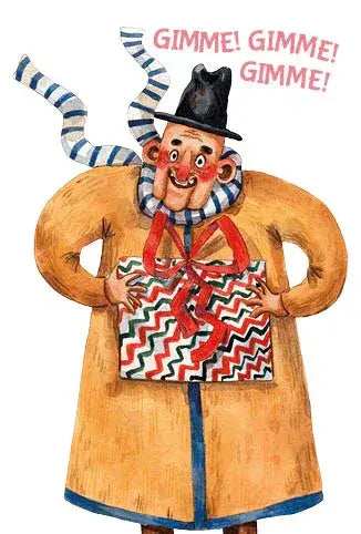 GIMME! GIMME! GIMME! Greeting card - Olleke Wizarding Shop Amsterdam