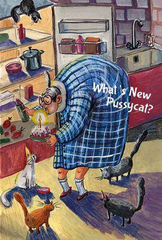 What’s New Pussycat? Greeting card - Olleke Wizarding Shop Amsterdam