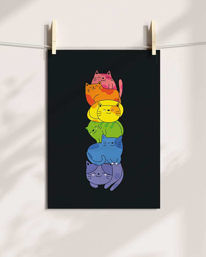 Worldpride Rainbow Cats Art Print
