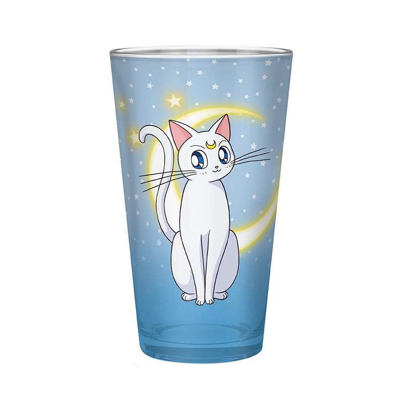 Sailor Moon Large Glass Luna & Artemis