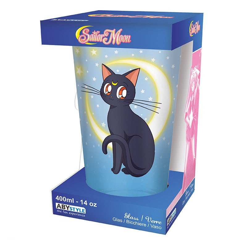 Sailor Moon Large Glass Luna & Artemis