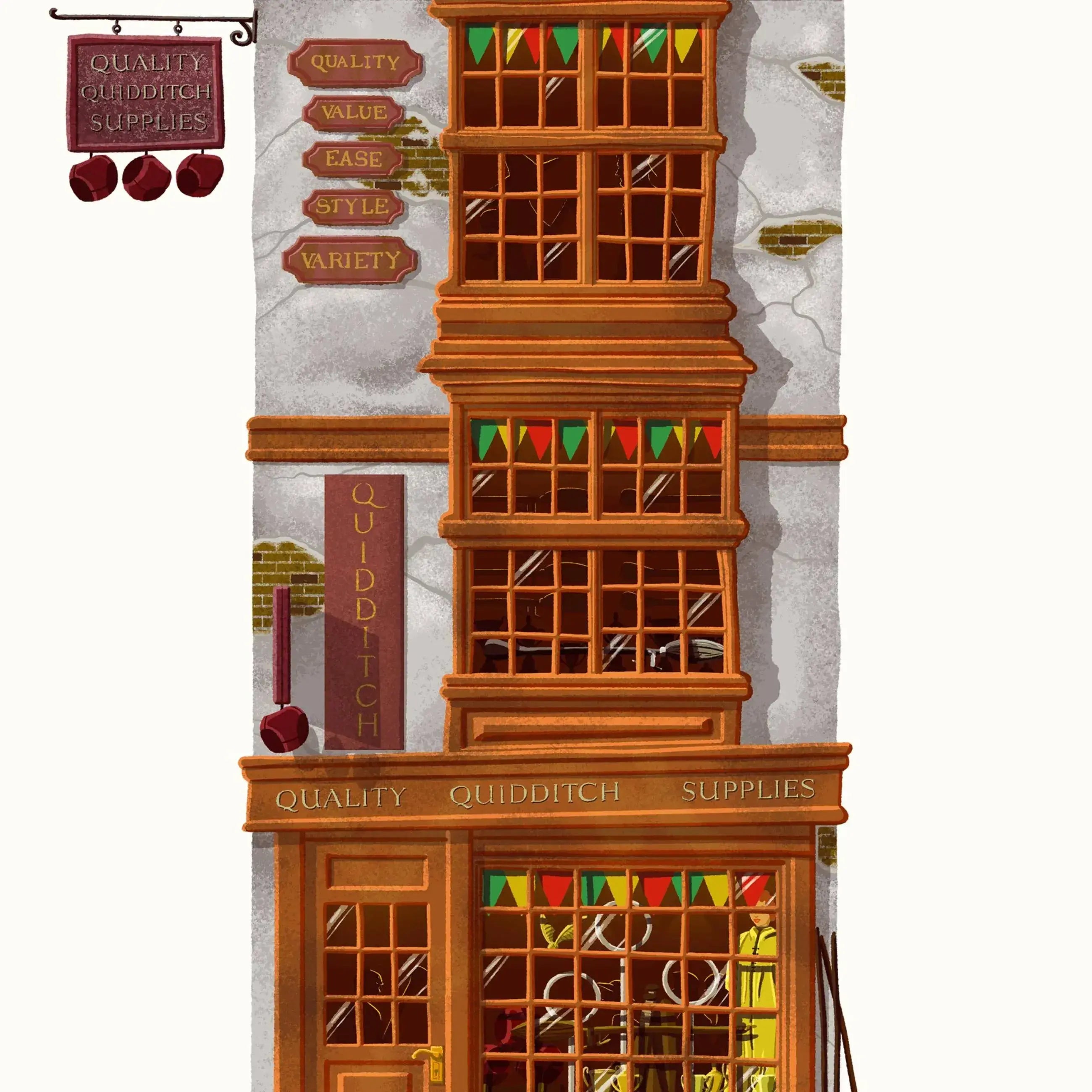 Spellbinding Shops: Diagon Alley Quality Quidditch Supplies - Olleke Wizarding Shop Amsterdam