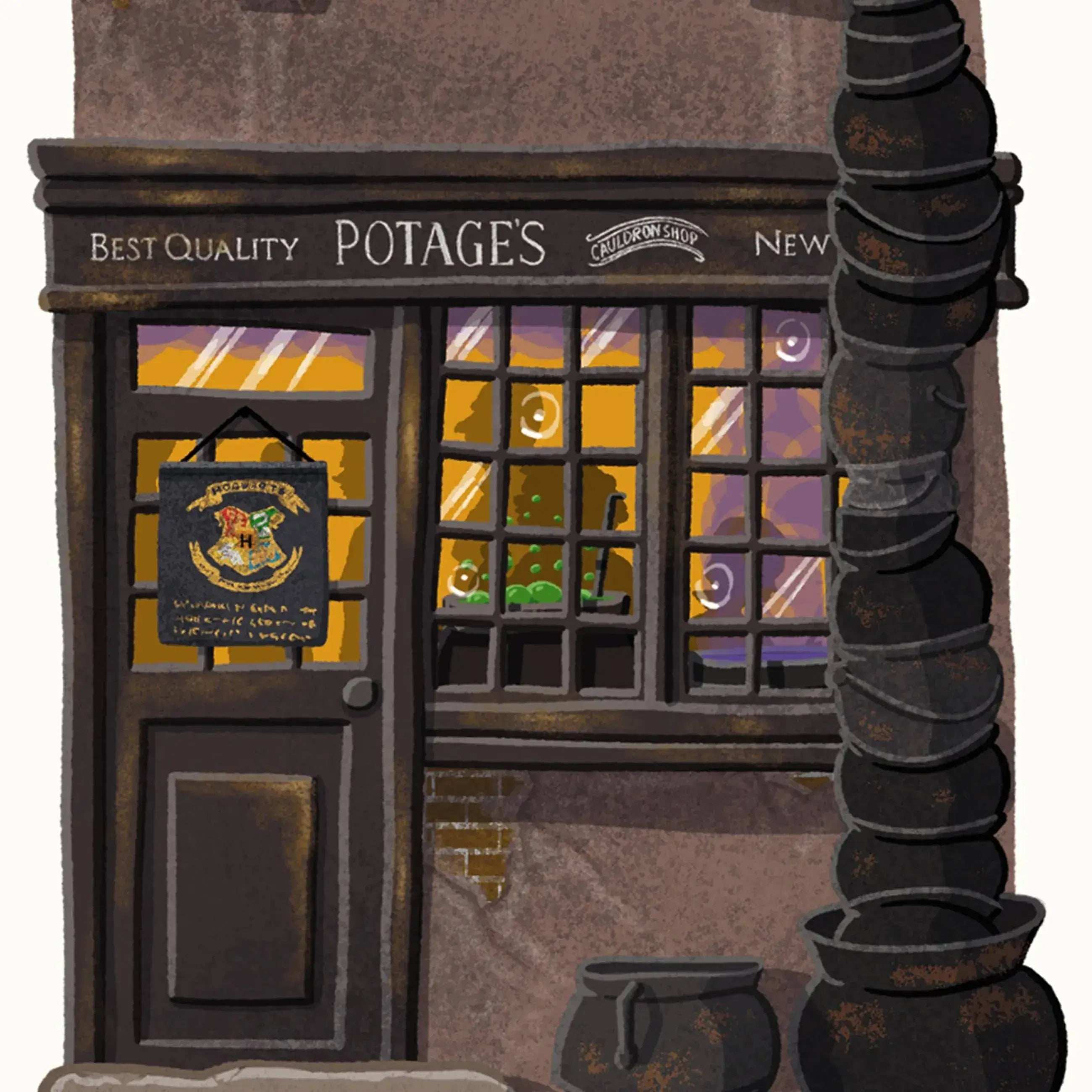 Spellbinding Shops: Diagon Alley Potage's Cauldron Shop - Olleke Wizarding Shop Amsterdam