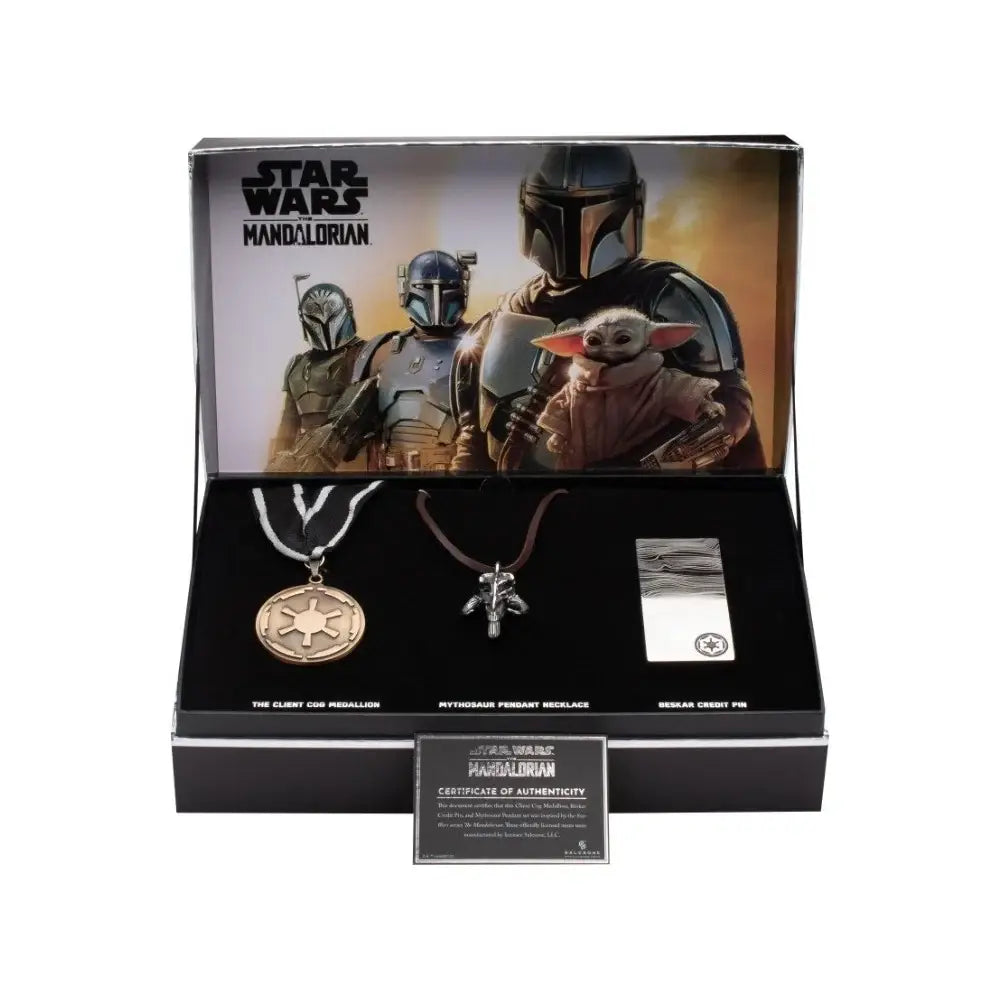 Star Wars The Mandalorian Mythosaur Necklace, Galactic Empire Medal & Beskar Pin - Olleke Wizarding Shop Amsterdam