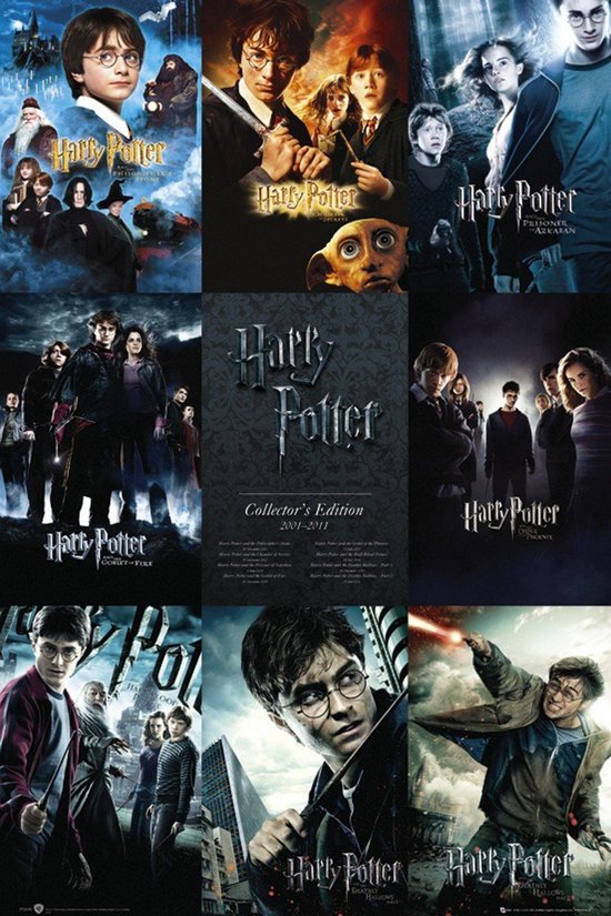 Harry Potter Filmcollection Poster - Olleke Wizarding Shop Amsterdam