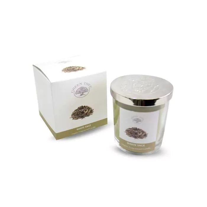 White sage Candle in a glass - Olleke Wizarding Shop Amsterdam