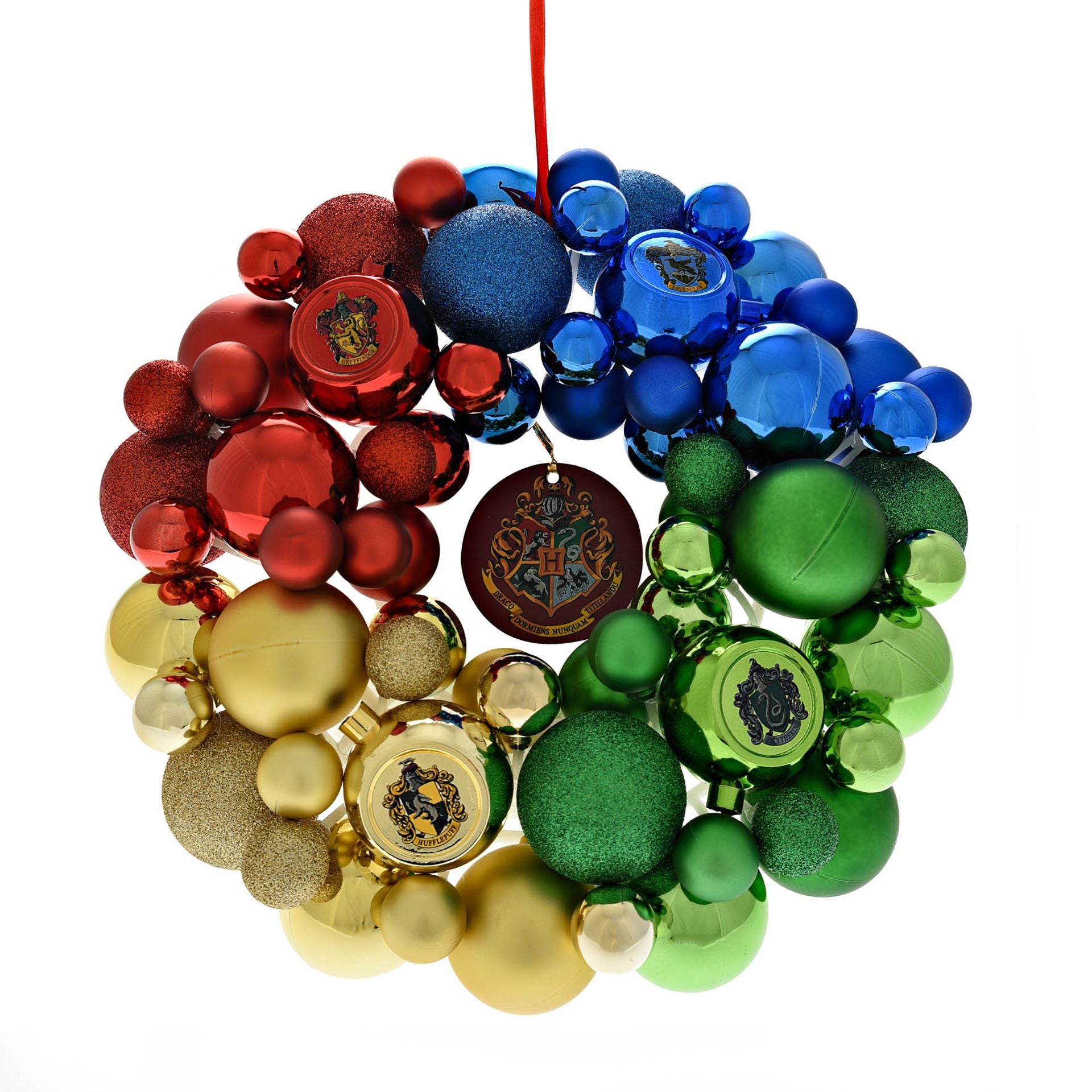 Harry Potter Christmas Bauble Wreath - Hogwarts Houses - Olleke Wizarding Shop Amsterdam