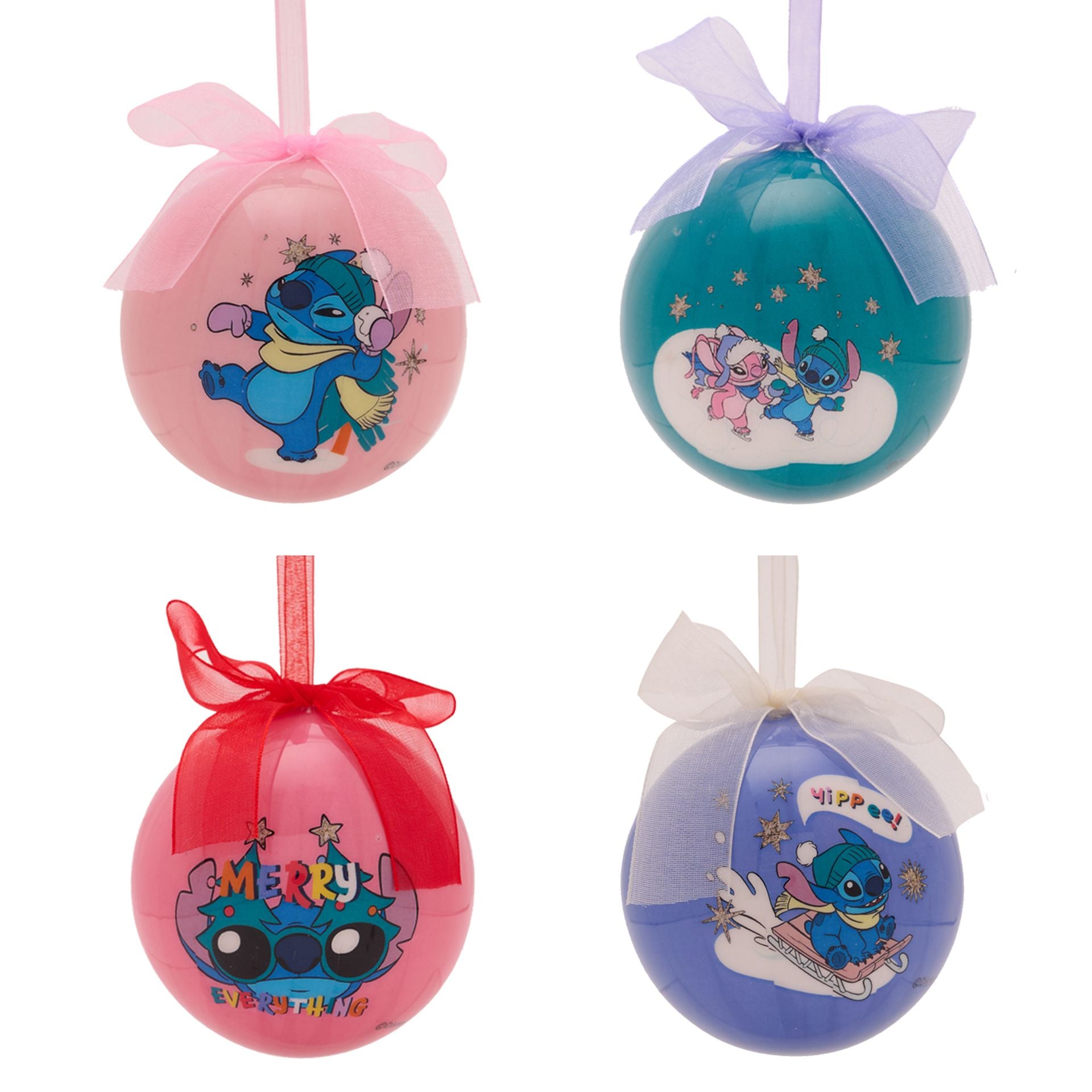 Disney Stitch Set of 4 Baubles - Olleke Wizarding Shop Amsterdam