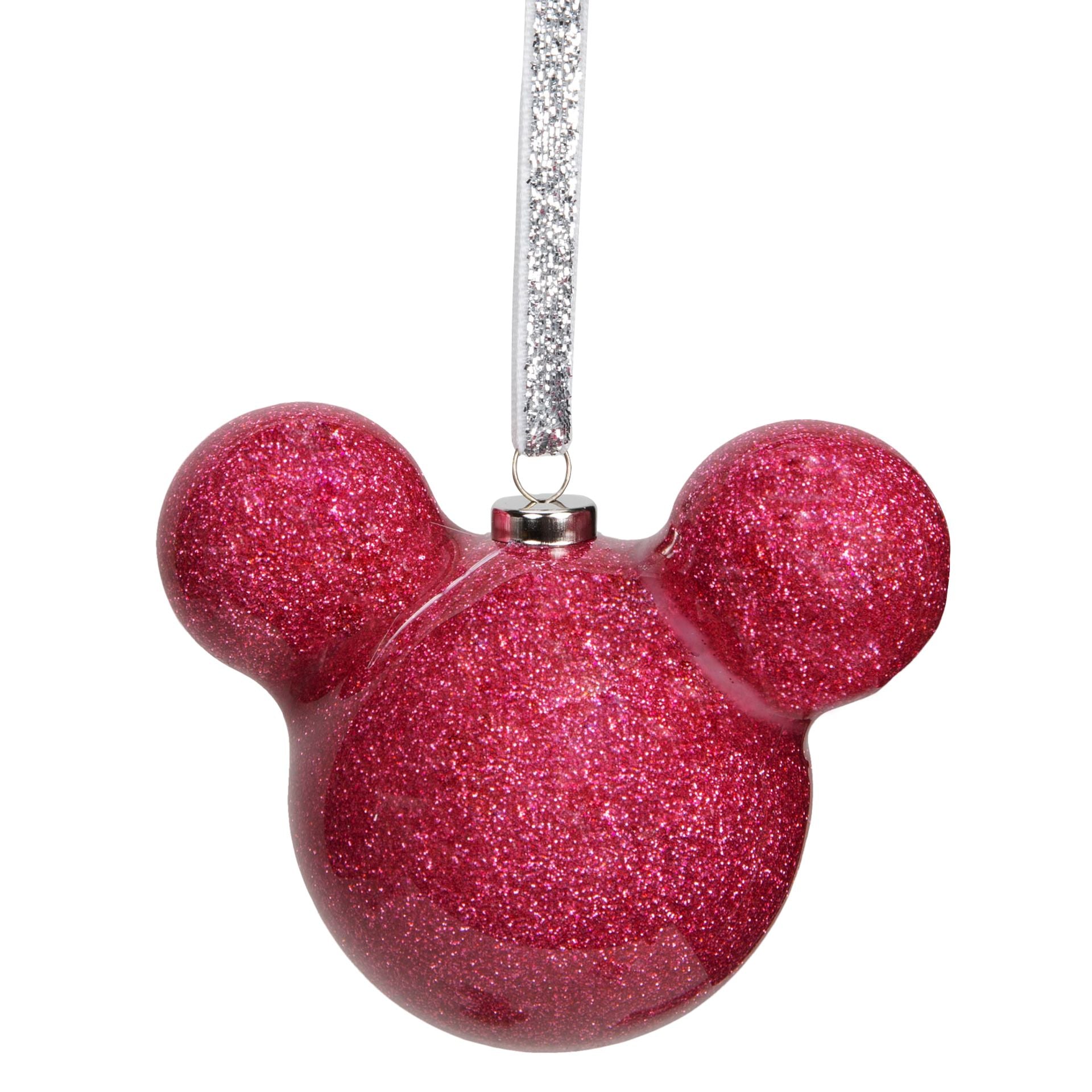 Disney Mickey Mouse Pink Glitter Bauble - Olleke Wizarding Shop Amsterdam