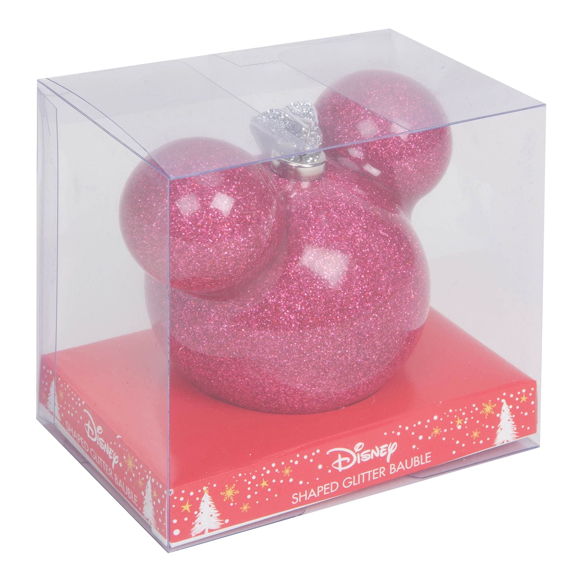 Disney Mickey Mouse Pink Glitter Bauble - Olleke Wizarding Shop Amsterdam