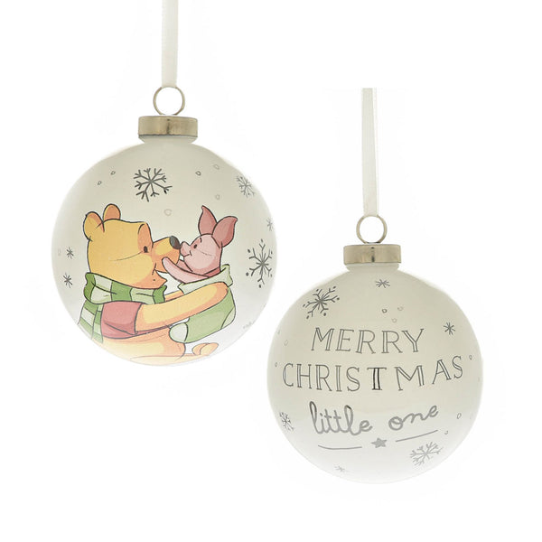 Winnie & Piglet Ceramic Bauble - Merry Christmas