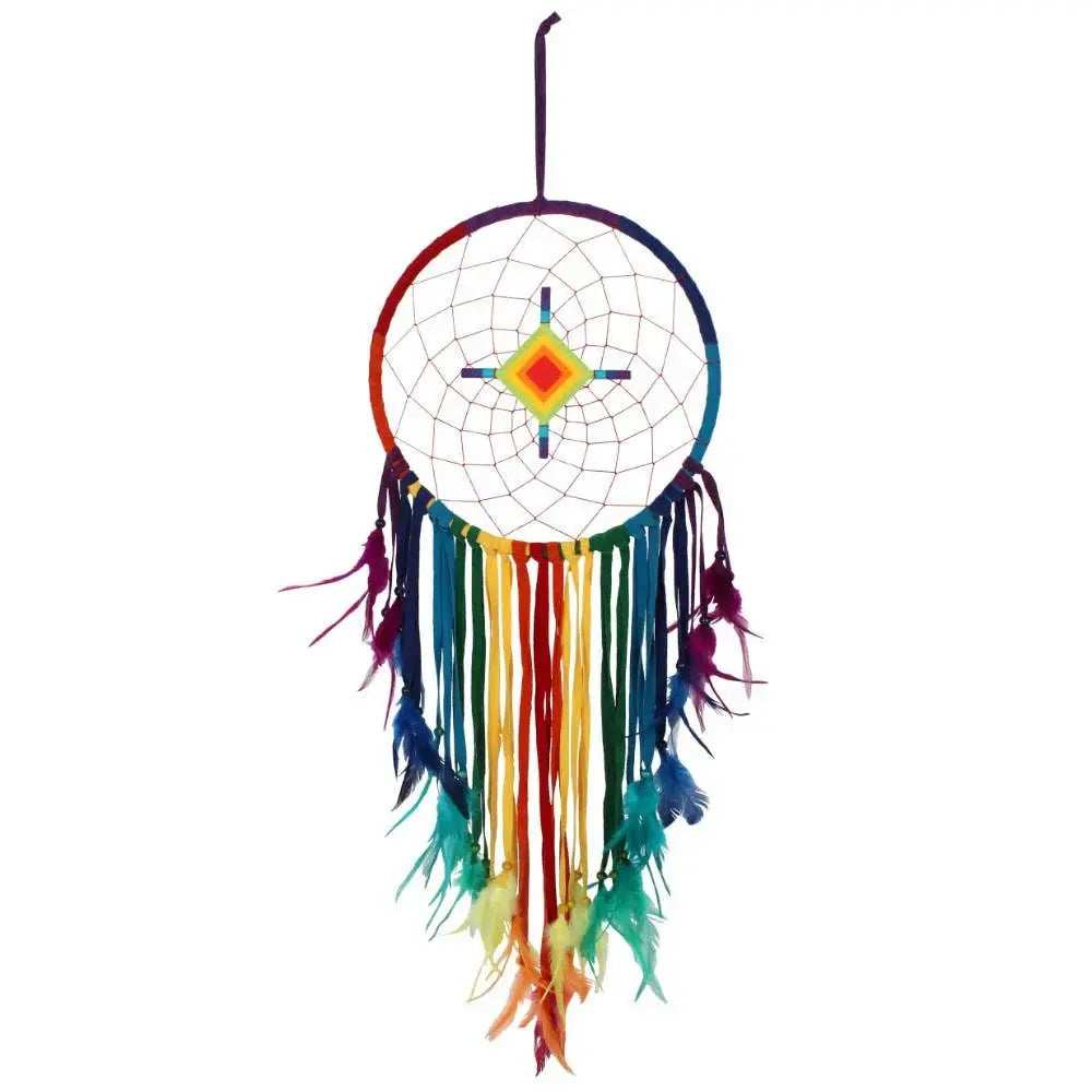 Chakra Multicoloured Dreamcatcher with Diamond Centre - Olleke Wizarding Shop Amsterdam