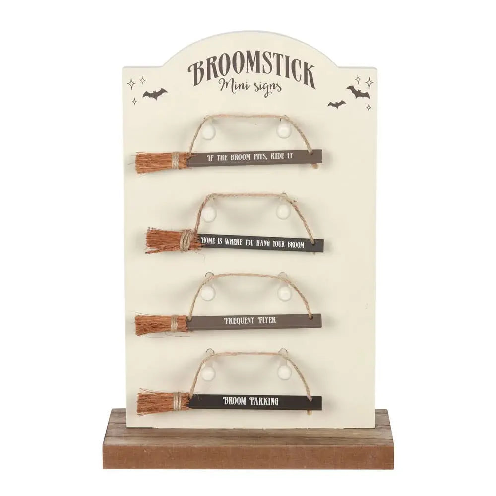 Mini Witchy Halloween Broomstick Signs - Olleke Wizarding Shop Amsterdam