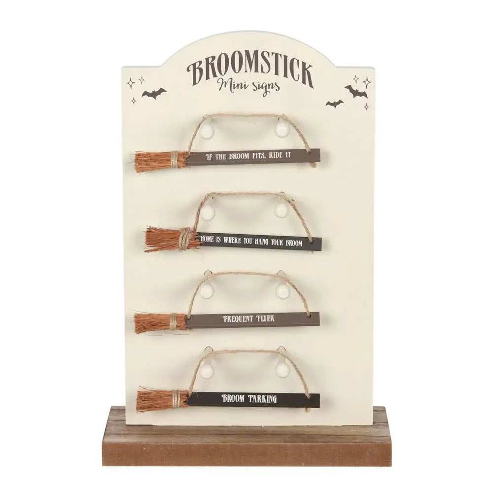 Mini Witchy Halloween Broomstick Signs - Olleke Wizarding Shop Amsterdam