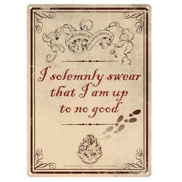 Harry Potter Tin Sign Small Up to No Good - Olleke | Disney and Harry Potter Merchandise shop