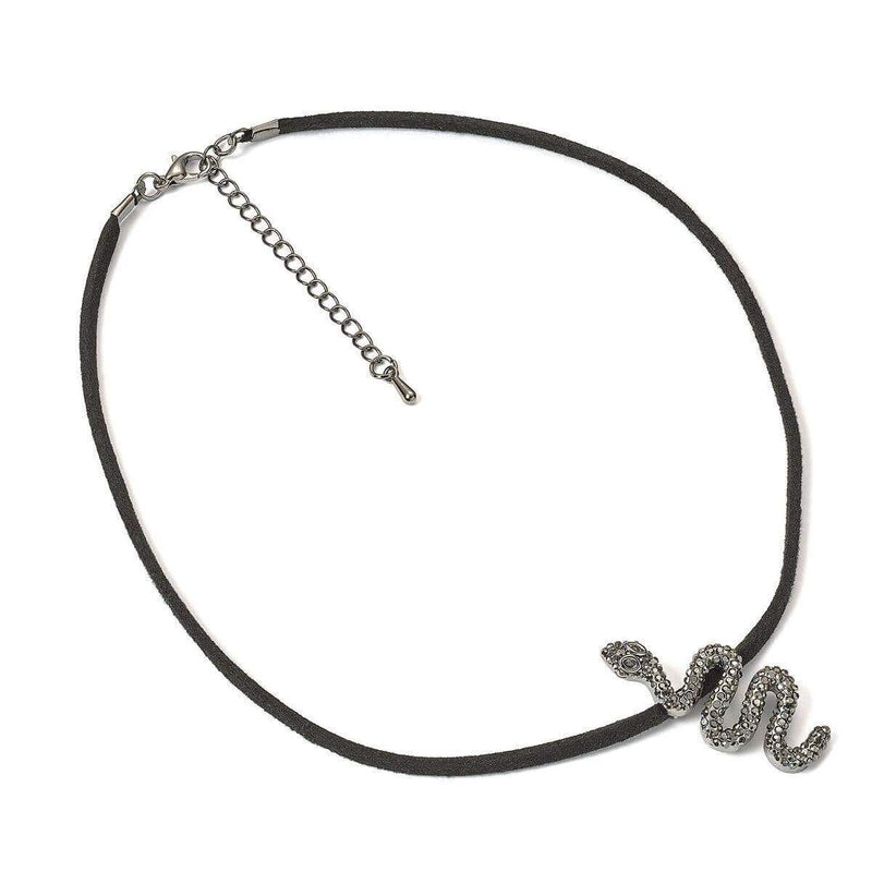 Harry Potter Nagini Black Crystal Pendant Necklace on a Black Suede Choker - Olleke | Disney and Harry Potter Merchandise shop