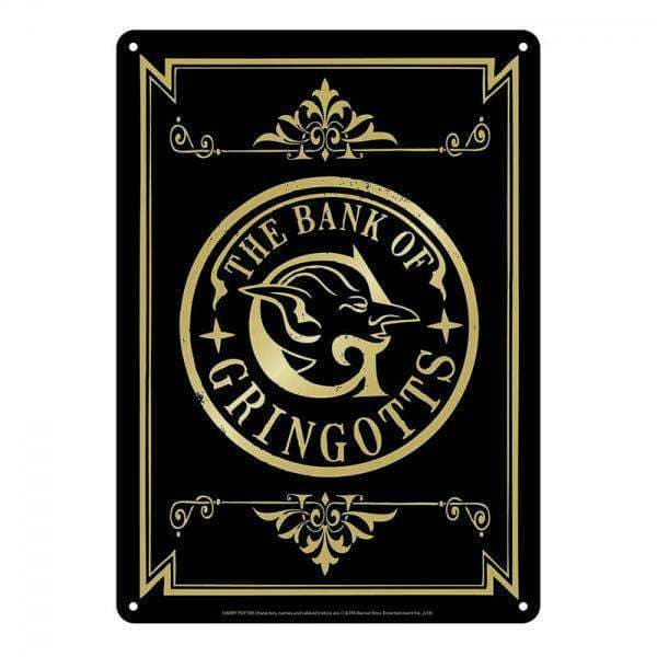 Harry Potter Tin Sign Small Bank Gringotts - Olleke | Disney and Harry Potter Merchandise shop