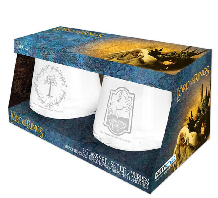 Lord of the Rings Prancing Pony & Gondor tree drinkset