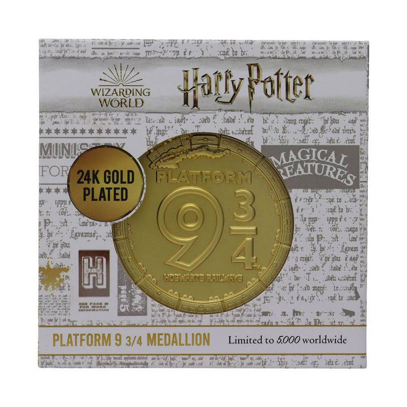 Harry Potter Medallion Platform 9 3/4 Limited Edition (gold plated) - Olleke Wizarding Shop Amsterdam Brugge London Maastricht