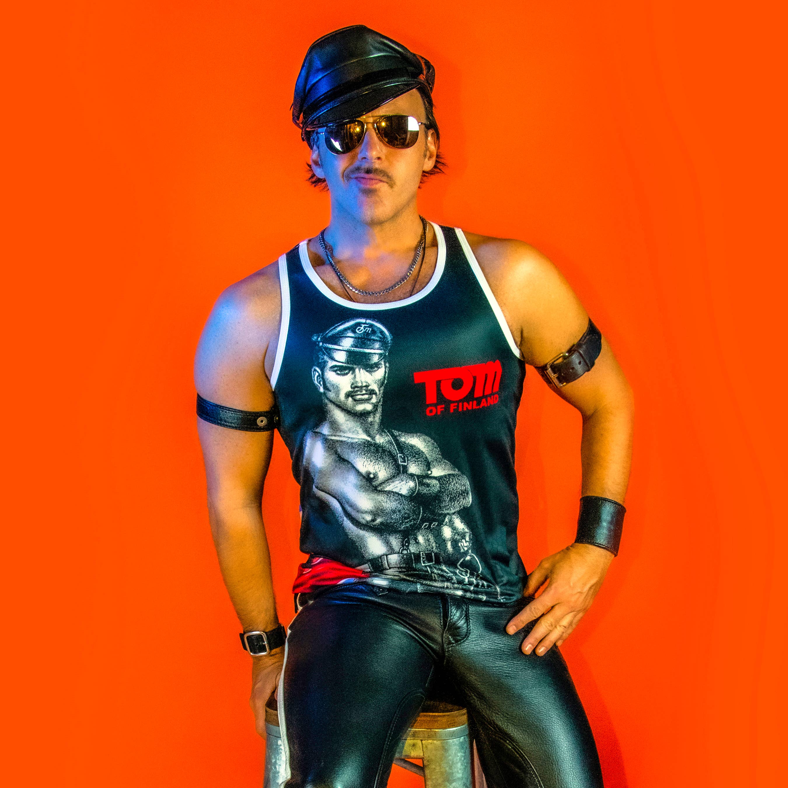 Tom of Finland mesh tanktop — « Leather Stud »: Groot
