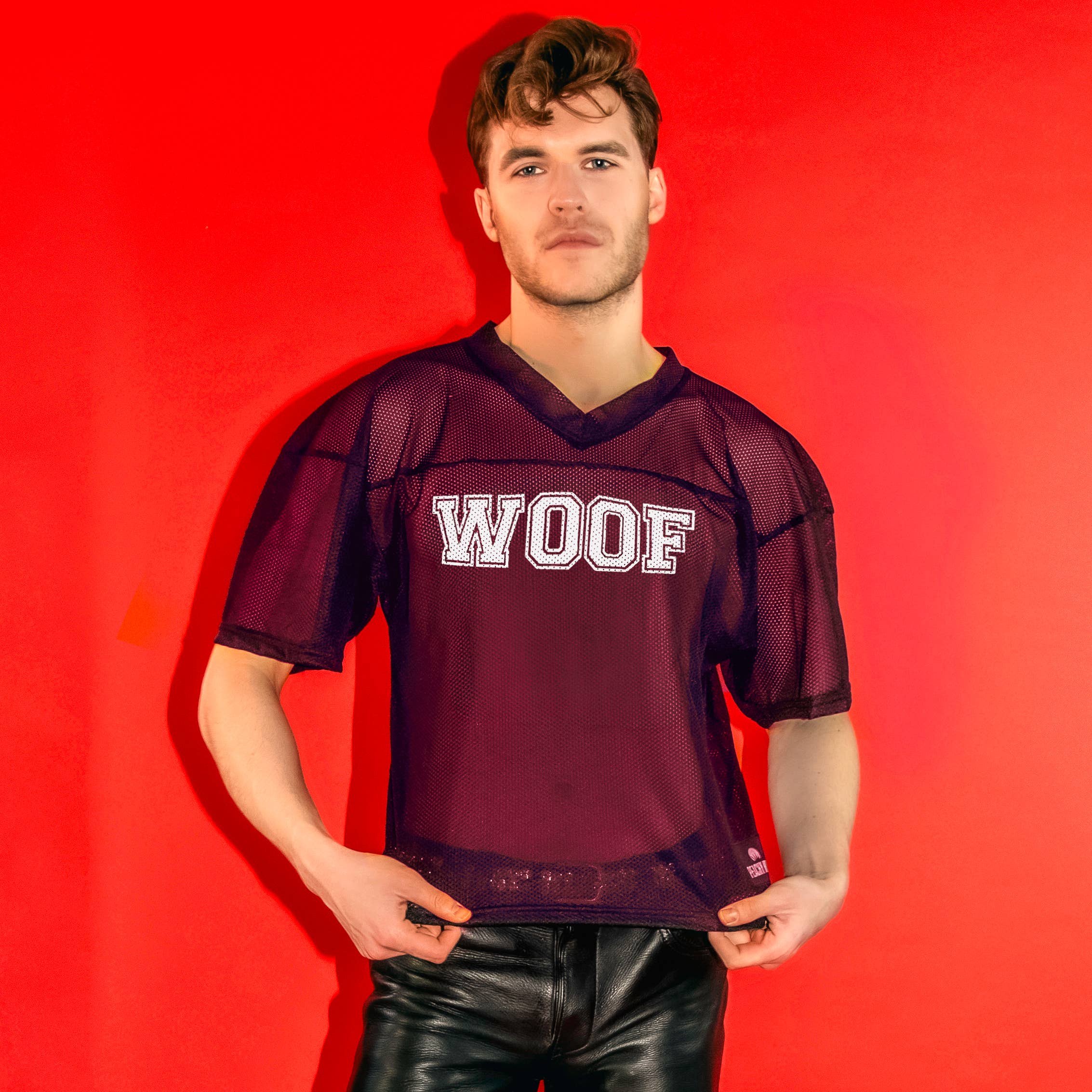 "WOOF" mesh voetbalshirt: S