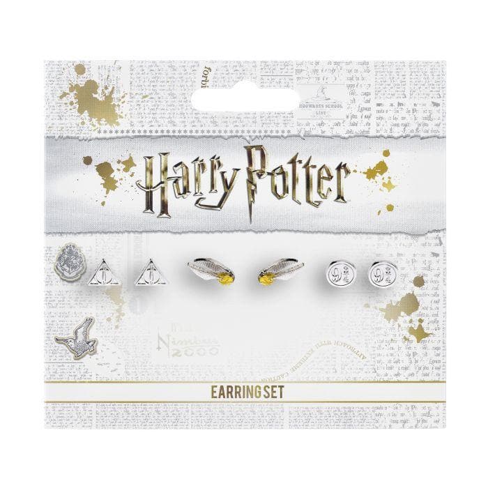 Harry Potter Stud Earring Set Snitch/ Deathly Hallows/ Platform 9 3/4 - Olleke Wizarding Shop Amsterdam Brugge London