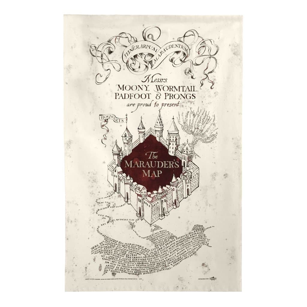 The Marauder's Map Tea Towel - Olleke Wizarding Shop Amsterdam Brugge London