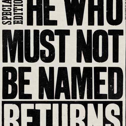 The Daily Prophet He Who Must Not Be Named Returns Tea Towel - Olleke Wizarding Shop Amsterdam Brugge London