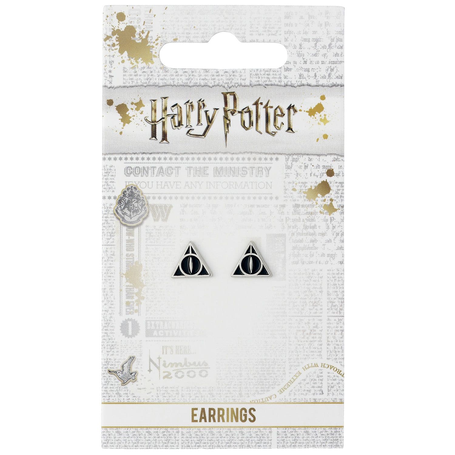 Harry Potter Deathly Hallows Stud Earrings - Olleke Wizarding Shop Amsterdam Brugge London