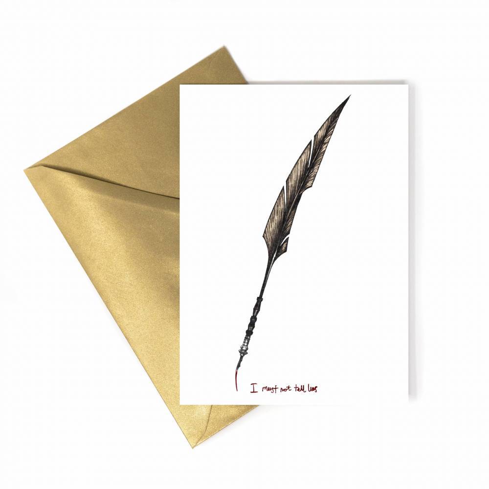 Umbridge's Quill Foiled Notecard - Olleke Wizarding Shop Amsterdam Brugge London