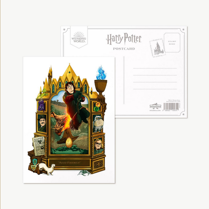 Carte postale simple « Accio Firebolt ! » de Harry Potter Magical Moments