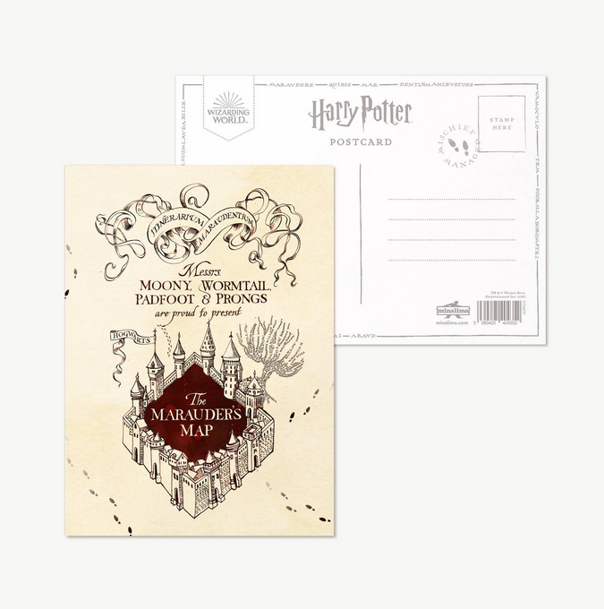 Carte postale simple « La carte du Maraudeur » de Harry Potter